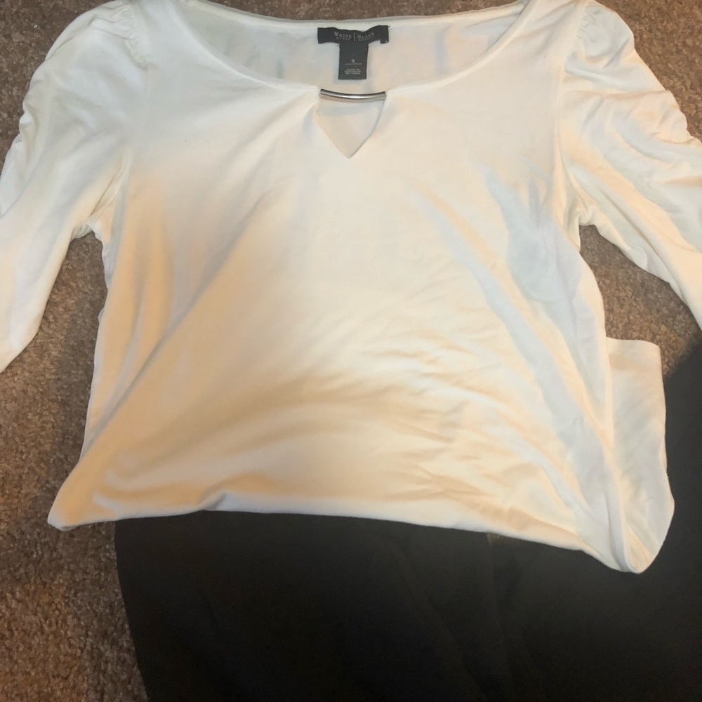 White scrunch blouse